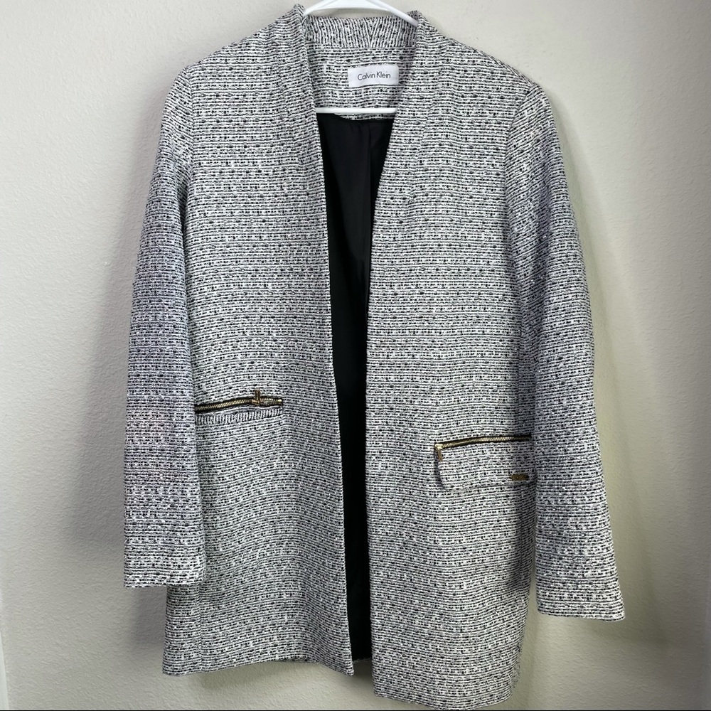 NWOT Calvin Klein Long Jacket Black And Gray